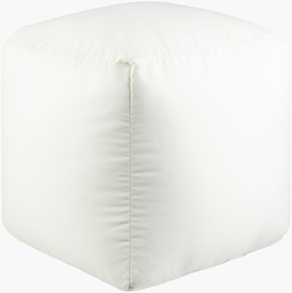 Surya Essien 18" Pouf - Durable, Stylish Outdoor Seating With Classic Design For Patios & Gardens, Usa Made Gray Polyester,Polyester,Polybeads Eipf002-181818