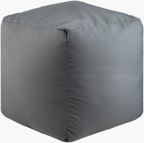 Surya Essien 18" Pouf - Durable, Stylish Outdoor Seating With Classic Design For Patios & Gardens, Usa Made Black Polyester,Polyester,Polybeads Eipf003-181818
