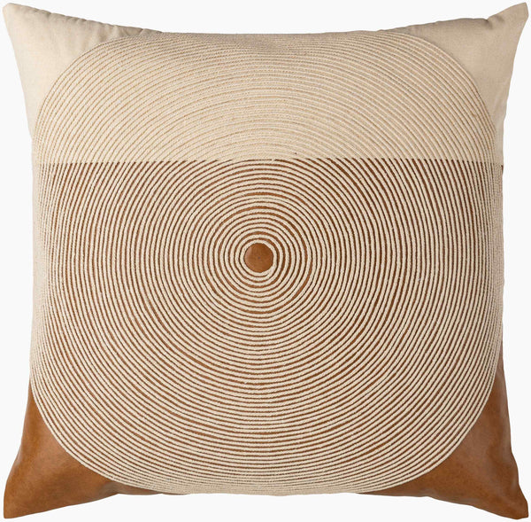 Surya Eternity Modern 18"X18" Accent Pillow - Chic Minimalist Decor For Comfort & Style In Your Home Beige Cotton,Polyester,Cotton Eit001-2222d