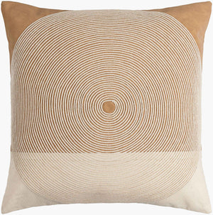 Surya Eternity Modern 18"X18" Accent Pillow - Chic Minimalist Decor For Comfort & Style In Your Home Beige Cotton,Polyester,Cotton Eit002-2020d