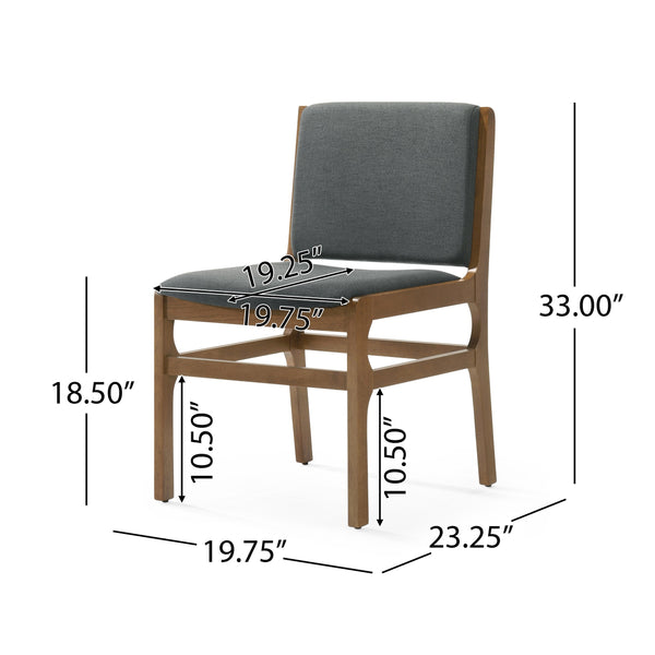 English Elm Christopher Knight Home® - DINING Chair Upholstered Rubberwood Frame Modern Contemporary Design Comfortable Seating Set Dark Gray 73421.00DGRY