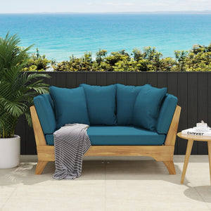 Christopher Knight Home® - Noble House - Serene Outdoor Acacia Wood Expandable Daybed with Cushions