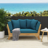 Christopher Knight Home® Serene Outdoor Acacia Wood Expandable Daybed with Cushions