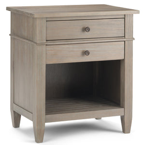 English Elm Carlton Handcrafted Distressed Grey Bedside Table - Vintage Charm With Dual Storage Drawers & Style B136P158140