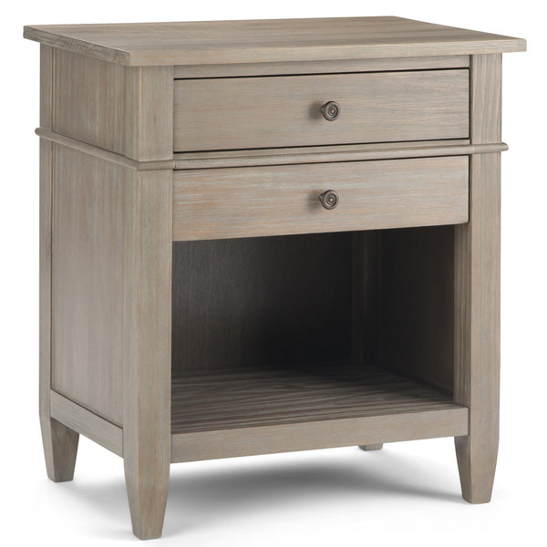 English Elm Carlton Handcrafted Distressed Grey Bedside Table - Vintage Charm With Dual Storage Drawers & Style B136P158140