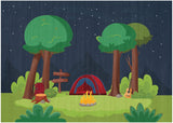 IMA13 Explore Imagination with Cozy Camping Scene Kids Indoor Rug – Machine Washable & Safe Fun!