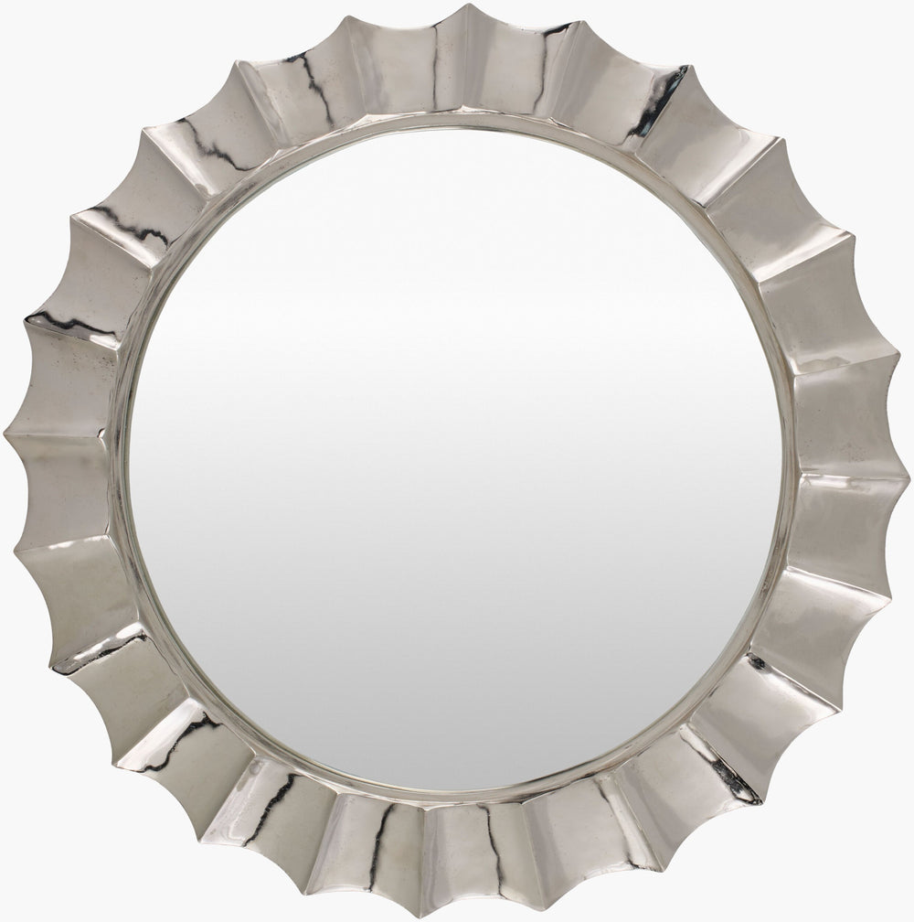 Surya Tejasvi Mid-century Modern 35"X35" Accent Mirror - Stylish Wall Decor To Brighten Your Space! Frame, Metallic ,Nickel Aluminum Eja001-35351