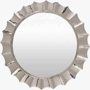 Surya Tejasvi Mid-century Modern 35"X35" Accent Mirror - Stylish Wall Decor To Brighten Your Space! Frame, Metallic ,Nickel Aluminum Eja001-35351