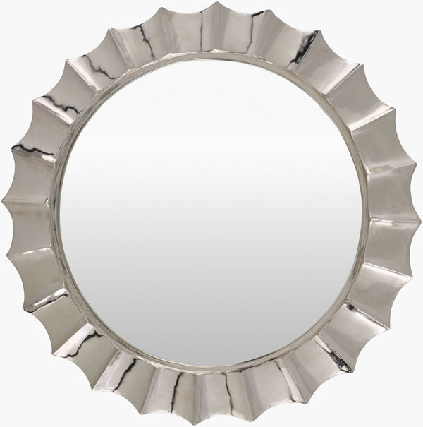 Surya Tejasvi Mid-century Modern 35"X35" Accent Mirror - Stylish Wall Decor To Brighten Your Space! Frame, Metallic ,Nickel Aluminum Eja001-35351