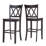 Homelegance By Top-Line Juliette X-Back Bar Height Chairs (Set of 2) Black Rubberwood