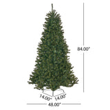 Christopher Knight Home® - Noble House - 7-foot Noble Fir Pre-Lit Clear String Light Hinged Artificial Christmas Tree