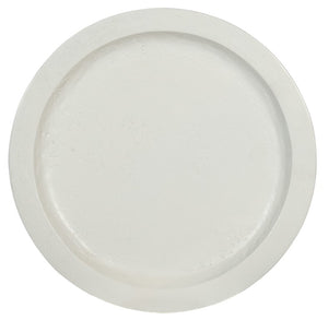 Hooker Furniture Commerce Amelia Round End Table — Textured White Plaster Finish, Embossed Leaf Motif, Compact 20” Surface 7228-80230-02