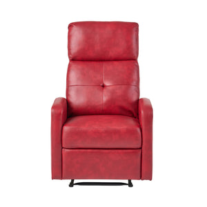 English Elm Christopher Knight Home® - RECLINER Plush PU Upholstered Push-Back Recliner with Contemporary Minimalist Design and Comfort Red 57575.00RED