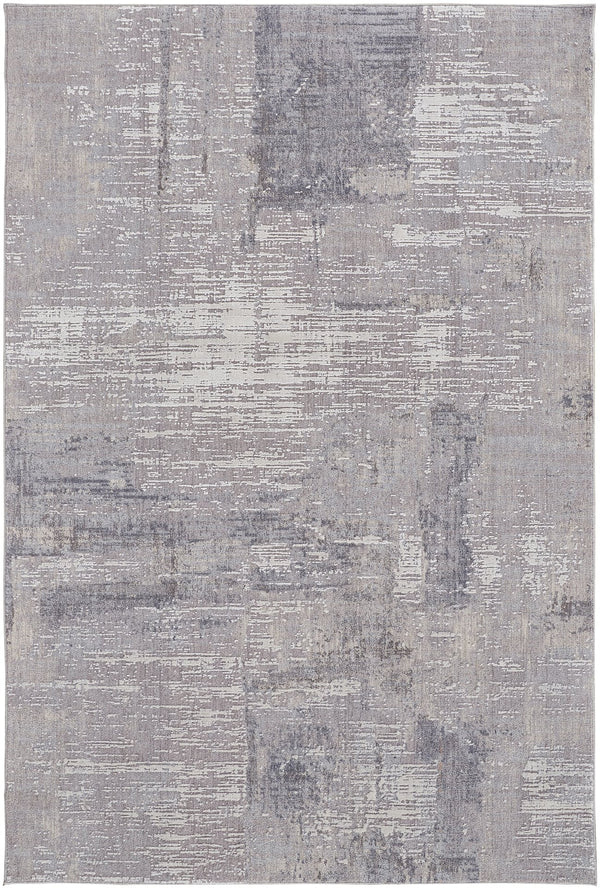 Feizy Rugs Lennon Abstract Distressed Rug - Durable Polyester & Polypropylene For Sophisticated Home Décor Taupe,Tan,Blue Polyester,Polypropylene Len39g1fgrybluc00
