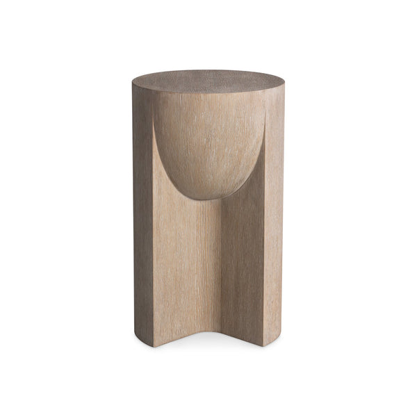 Bernhardt Bernhardt Loggia 14" Round Side Table — Sculptural Wood-Grain Resin Accent, Durable Compact Nightstand (24") 345119