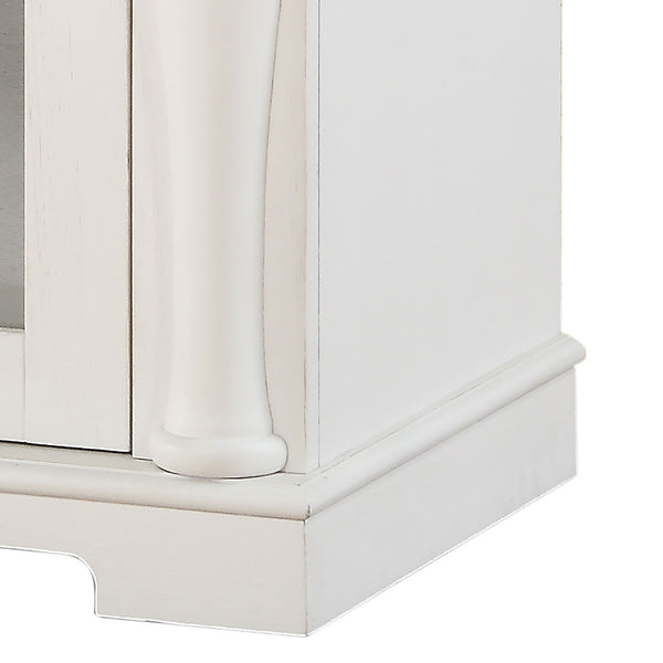 English Elm Steve Silver - Joanna Two-Tone Server with Wine Rack & Sliding Glass Doors, Farmhouse Acacia Wood Storage, 62.75" B081P157291