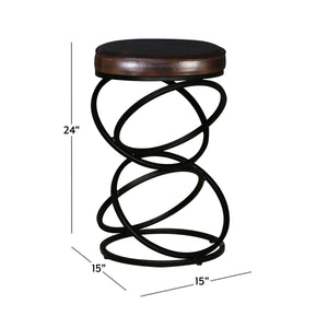 Porter Designs Polaris Leather Bar Stool - Modern Elegance With Comfort For Stylish Living Spaces Brown Leather 02-218-11-6796