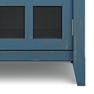 English Elm Acadian Entryway Storage Cabinet - Handcrafted Coastal Blue Charm With Adjustable Shelves & Drawers B136P158292