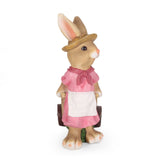 Christopher Knight Home® - Noble House - Wallen Outdoor Decorative Rabbit Planter, Pink and Brown