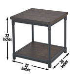 Steve Silver Prescott Rustic Brown Oak End Table with Lift-Top and Caster Wheels - 20x22x22