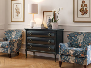 Hooker Furniture Charleston Black Cherry Three-Drawer Chest With Cedar-Lined Drawer, Self-Closing Guides, Classic Trim 6750-90014B-97