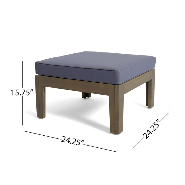 English Elm Grenada Acacia Hardwood Outdoor Sectional with Water Resistant Cushions Patio Set 63702.00GDGRY