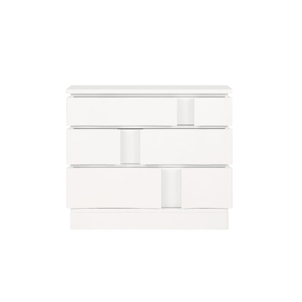 A.R.T. Furniture Portico Modern Accent Chest With Three Textured Drawers And Cedar Lining For Stylish Storage Solutions White Parawood Solids,Resin,Plaster 323158-3317