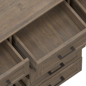 English Elm Ela Sideboard - Handcrafted Smoky Brown Storage Cabinet With Transitional Shaker Style Design B136P158602
