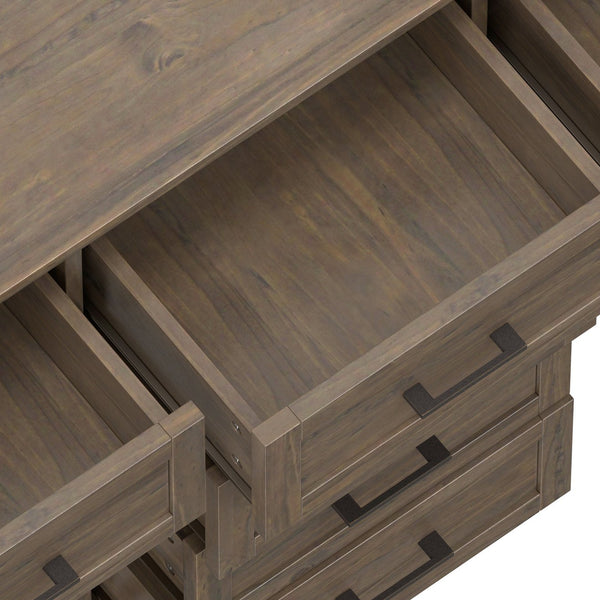English Elm Ela Sideboard - Handcrafted Smoky Brown Storage Cabinet With Transitional Shaker Style Design B136P158602