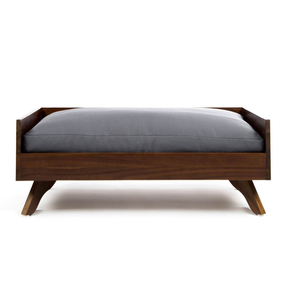 English Elm Christopher Knight Home® - SOLID Mid Century Acacia Wood Dog Bed with Water-Resistant Dark Grey Cushion, Durable Dark Oak Finish 61287.00