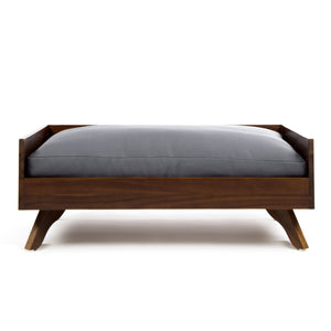 English Elm Christopher Knight Home® - SOLID Mid Century Acacia Wood Dog Bed with Water-Resistant Dark Grey Cushion, Durable Dark Oak Finish 61287.00