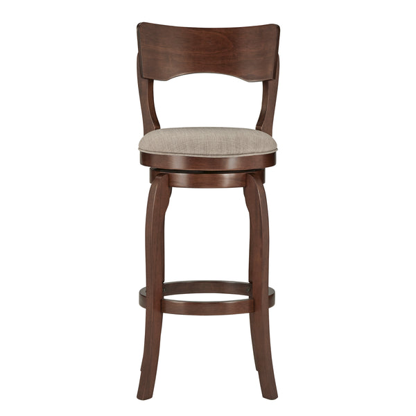Homelegance By Top-Line Beckham 29-Inch High Back Swivel Bar Stool Grey Rubberwood