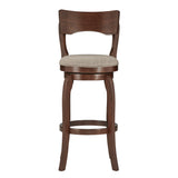 Homelegance By Top-Line Beckham 29-Inch High Back Swivel Bar Stool Grey Rubberwood