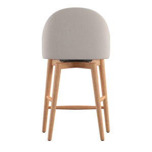 Homelegance By Top-Line Montague Mid-Century Wood Swivel Counter Height Stools (Set of 2) Beige Rubberwood