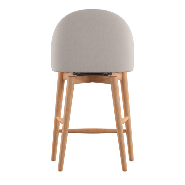 Homelegance By Top-Line Montague Mid-Century Wood Swivel Counter Height Stools (Set of 2) Beige Rubberwood