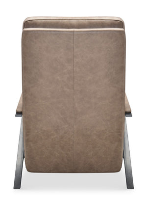 Hooker Furniture Elixir Semi-Aniline Leather Power Recliner With Usb, Channeled Back & Gunmetal Frame For Modern Rooms Brown RC425-PH-084