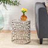 Christopher Knight Home® Handcrafted Iron Mesh Accent Table - Modern Design, Nickel Antique Finish