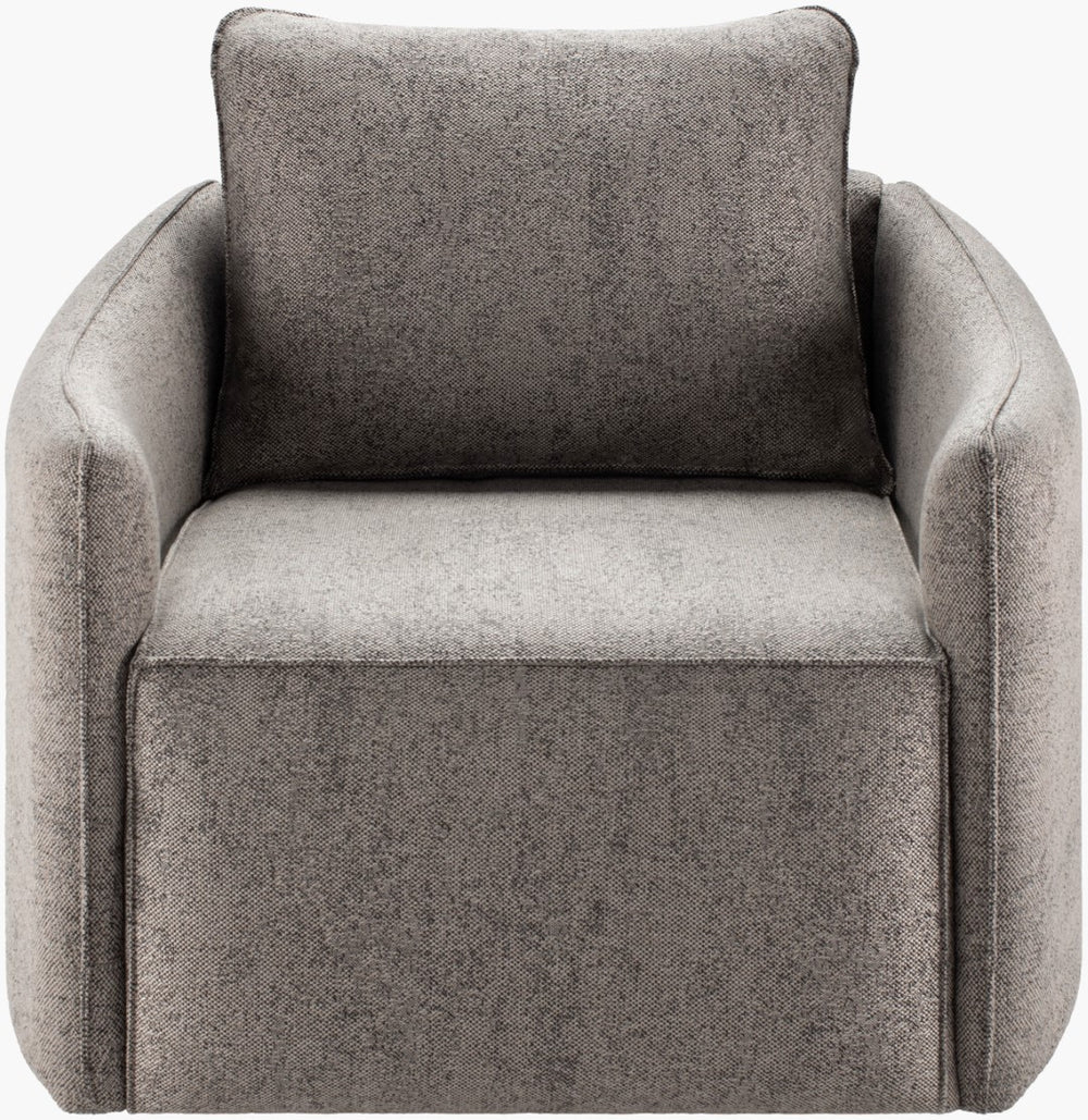 Surya Kelli Swivel Chair - 25"H X 28"W X 32"D - Modern Beech Wood Base, Comfortable Upholstery, Easy Care Upholstery, Charcoal,Base, Gray Polyester,Beechwood,Polyurethane Foam Ekl-001