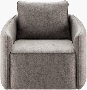 Surya Kelli Swivel Chair - 25"H X 28"W X 32"D - Modern Beech Wood Base, Comfortable Upholstery, Easy Care Upholstery, Charcoal,Base, Gray Polyester,Beechwood,Polyurethane Foam Ekl-001