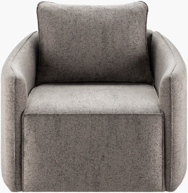 Surya Kelli Swivel Chair - 25"H X 28"W X 32"D - Modern Beech Wood Base, Comfortable Upholstery, Easy Care Upholstery, Charcoal,Base, Gray Polyester,Beechwood,Polyurethane Foam Ekl-001