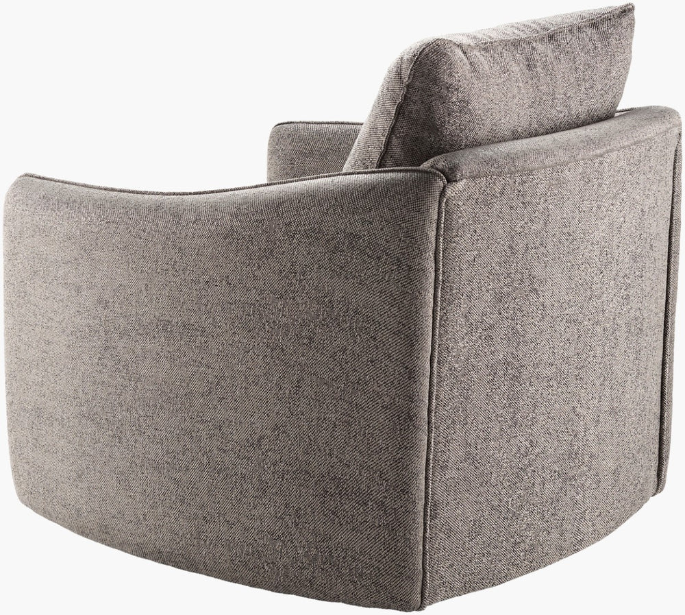 Surya Kelli Swivel Chair - 25"H X 28"W X 32"D - Modern Beech Wood Base, Comfortable Upholstery, Easy Care Upholstery, Charcoal,Base, Gray Polyester,Beechwood,Polyurethane Foam Ekl-001