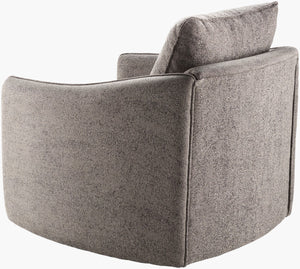 Surya Kelli Swivel Chair - 25"H X 28"W X 32"D - Modern Beech Wood Base, Comfortable Upholstery, Easy Care Upholstery, Charcoal,Base, Gray Polyester,Beechwood,Polyurethane Foam Ekl-001