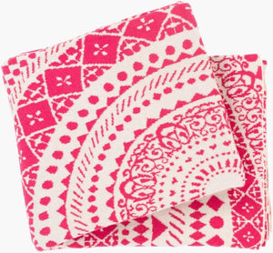 Surya Ekena 50"W X 60"L Hand Knitted Throw Blanket - Global Inspired Elegance For Cozy Home Decor Red Cotton Ekn1002-5060