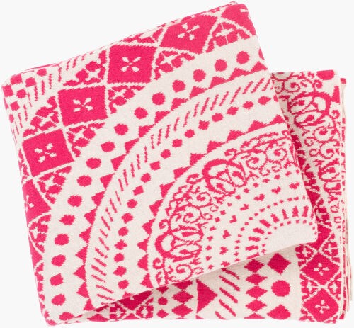 Surya Ekena 50"W X 60"L Hand Knitted Throw Blanket - Global Inspired Elegance For Cozy Home Decor Red Cotton Ekn1002-5060