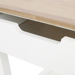 English Elm Christopher Knight Home® - Rolling Kitchen Island with Drawer & Cabinet on Locking Casters, Rubberwood Top, Compact White Design 67753.00NATWHT