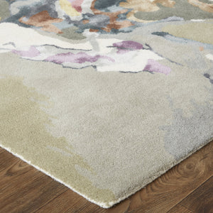 Feizy Rugs Dafney Hand-tufted Floral & Botanical Rug - Whimsical Watercolor Design In Vivid Colors For Elegance Purple,Pink,Green Viscose,Wool Dfy8864fmlt000h00