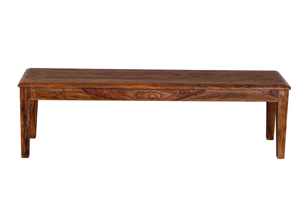 Porter Designs Porter Sonora Solid Sheesham Wood Dining Bench - Elegant Beveled Seat & Tapered Legs, Brown Finish Brown Wood 07-196-13-9740