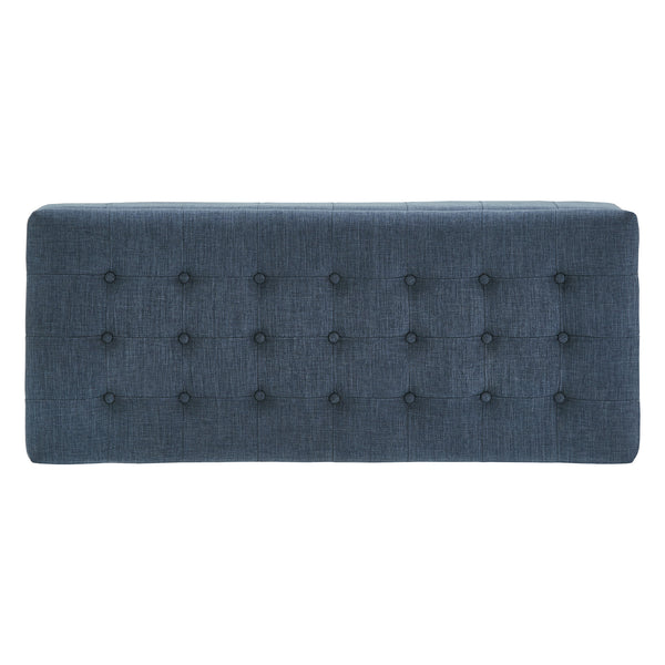 Homelegance By Top-Line Lyon Tufted Storage Bench Blue Polyester
