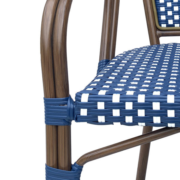 English Elm Bistro Wicker Outdoor Dining Chairs Set of Two with Rust Resistant Aluminum Frame Patio 72905.00NVY