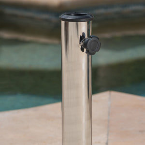 English Elm Wheelie Concrete Outdoor Umbrella Base with Locking Casters for Patio Stability Black 60454.00